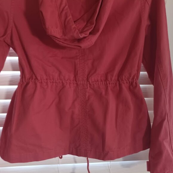 Prince & Fox Women’s M Coral Pink Utility Anorak Jacket Hooded Cotton Zip - Picture 9 of 9